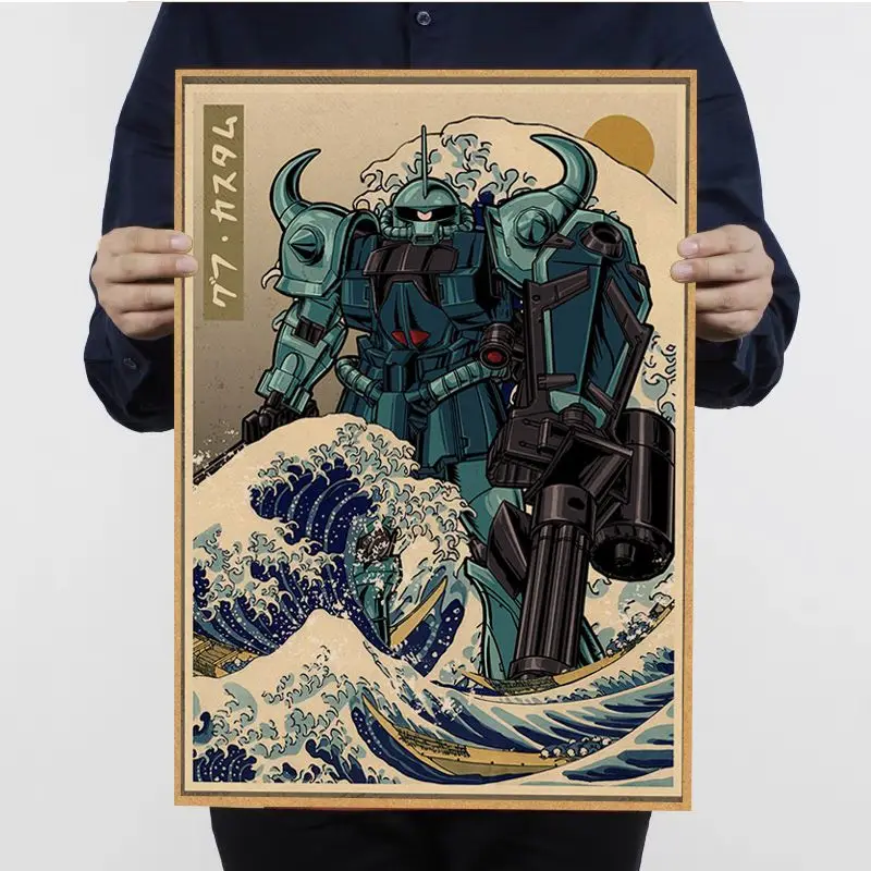 Hokusai Gouf Gundam Wall Art