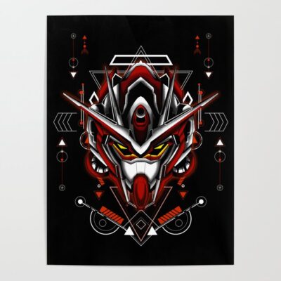 gundam head sacred geometry posters - Gundam Merch
