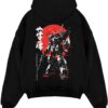 gundam2 anime black hoodie flat back design - Gundam Merch